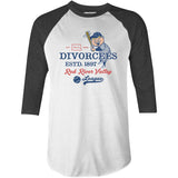 Fargo Divorcees - North Dakota - Vintage Defunct Baseball Teams - 3/4 Sleeve Raglan T-Shirt