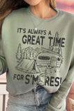 Camp It's Always A Great Time For S'mores Brush Sweatshirts