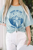 Focus On the Good Things Graphic Mineral Long Crop Top