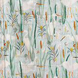Men's Hawaiian Shirt Short Sleeve Button-down 100% Cotton Green Aloha Birds of the Billabong By Katherine Quinn