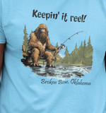 Bigfoot Fishing T-Shirt - Keepin' It Reel W/Your Location