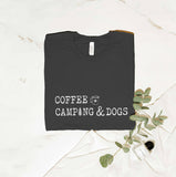 Coffee Camping and Dogs Graphic T-Shirt