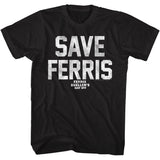 Ferris Beuller's Day Off - Save Ferris White Ink T-shirt