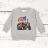 American Flag Tractor | Toddler Crewneck Sweatshirt