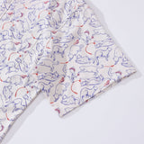 Valentine's Day Men's Hawaiian Shirt Cat Game Print Button-down Short Sleeve Aloha Shirt Tencelâ„¢ Cat Game (tencelâ„¢)