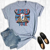 4th of July Freedom Tour Cowskull Graphic Tee