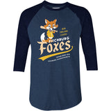 Fitchburg Foxes - Massachusetts - Vintage Defunct Baseball Teams - 3/4 Sleeve Raglan T-Shirt