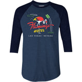 Flamingo Hotel v3 - Vintage Las Vegas - 3/4 Sleeve Raglan T-Shirt