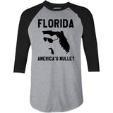 Florida America's Mullet - 3/4 Sleeve Raglan T-Shirt