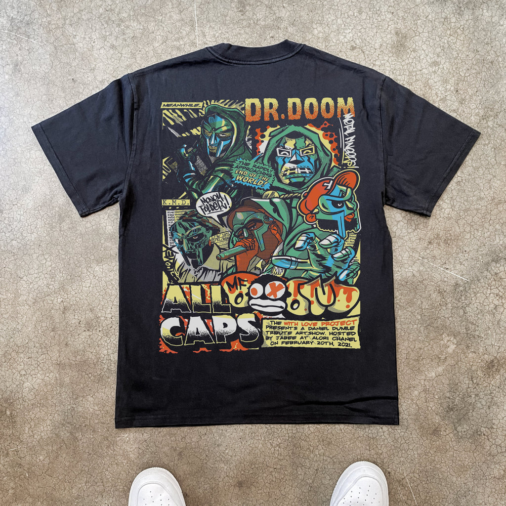 MF DOOM VINTAGE COMIC HEAVYWEIGHT BLACK T-SHIRT