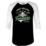 Fort Collins Farmers - Colorado - Vintage Defunct Baseball Teams - 3/4 Sleeve Raglan T-Shirt