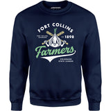 Fort Collins Farmers - Colorado - Vintage Defunct Baseball Teams - Unisex Sweatshirt