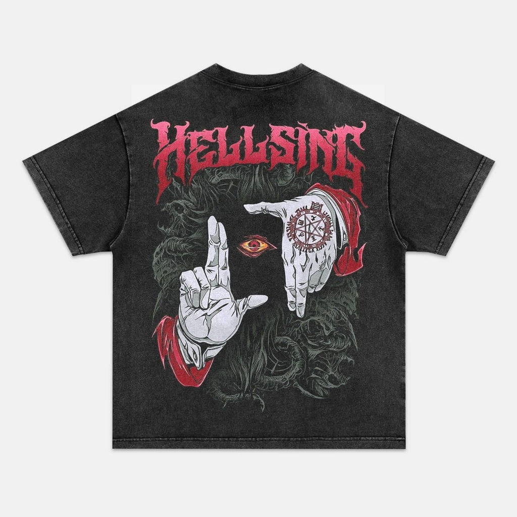 ALUCARD UNISEX ANIME INSPIRED VINTAGE OVERSIZED TEEä¸¨HELLSING-[BACK]