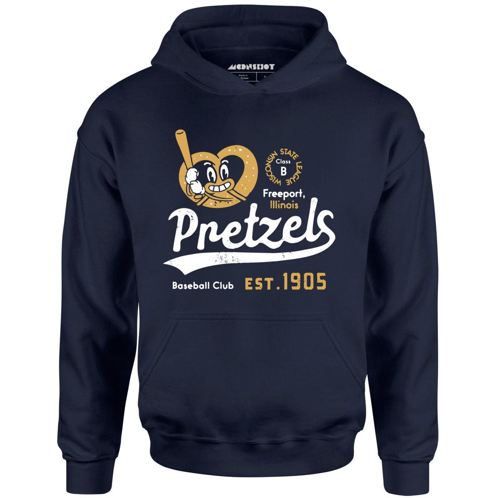 Freeport Pretzels - Illinois - Vintage Defunct Baseball Teams - Unisex Hoodie