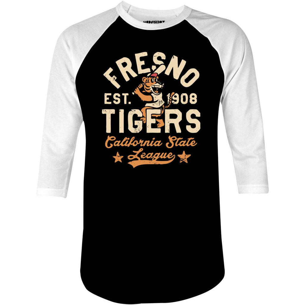 Fresno Tigers - California - Vintage Defunct Baseball Teams - 3/4 Sleeve Raglan T-Shirt