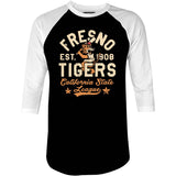 Fresno Tigers - California - Vintage Defunct Baseball Teams - 3/4 Sleeve Raglan T-Shirt