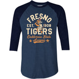 Fresno Tigers - California - Vintage Defunct Baseball Teams - 3/4 Sleeve Raglan T-Shirt