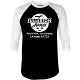 Fullerton Lanes - Fullerton, CA - Vintage Bowling Alley - 3/4 Sleeve Raglan T-Shirt