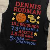 'CLAY RODMAN' HEAVY BLACK CUT-OFF TEE