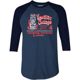 Hawaiian Cottage - Cherry Hill, NJ - Vintage Tiki Bar - 3/4 Sleeve Raglan T-Shirt