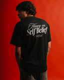 Heavy On Self Belief Black Tee