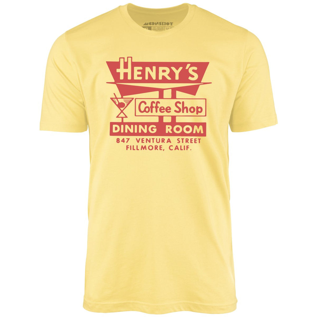 Henry's - Fillmore, CA - Vintage Restaurant - Unisex T-Shirt
