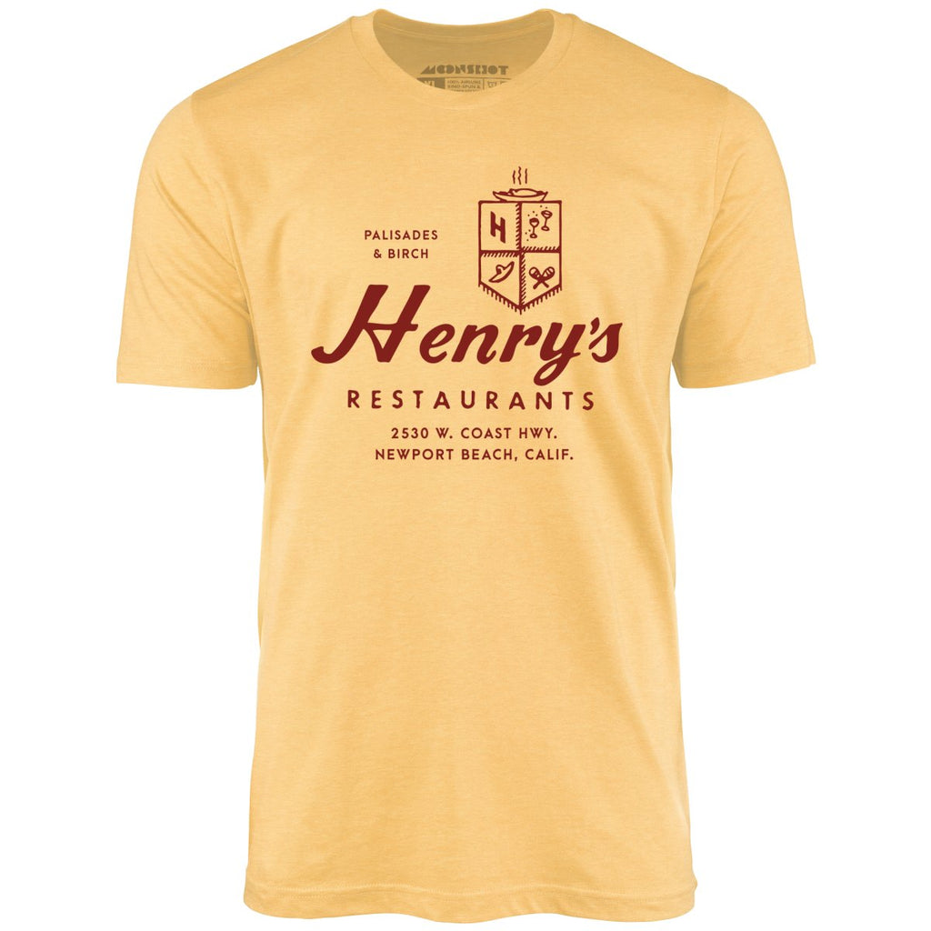 Henry's - Newport Beach, CA - Vintage Restaurant - Unisex T-Shirt