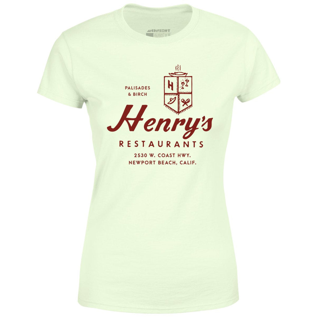 Henry's - Newport Beach, CA - Vintage Restaurant - Women's T-Shirt