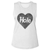 Hole Blk Heart Logo Womens Slub T-Shirt