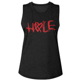 Hole Crossed Heart Logo Womens Slub T-Shirt