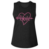 Hole Pink Heart And Arrow Womens Slub T-Shirt