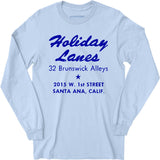 Holiday Lanes - Santa Ana, CA - Vintage Bowling Alley - Long Sleeve T-Shirt