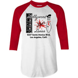 Hollywood Star Lanes - Los Angeles, CA - Vintage Bowling Alley - 3/4 Sleeve Raglan T-Shirt