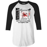 Hollywood Star Lanes - Los Angeles, CA - Vintage Bowling Alley - 3/4 Sleeve Raglan T-Shirt