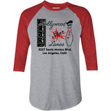 Hollywood Star Lanes - Los Angeles, CA - Vintage Bowling Alley - 3/4 Sleeve Raglan T-Shirt