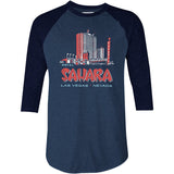 Hotel Sahara Exterior - Vintage Las Vegas - 3/4 Sleeve Raglan T-Shirt