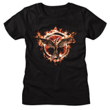 Hunger Games - Flaming Mockingjay Womens T-Shirt