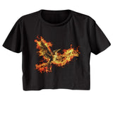 Hunger Games - Mockingjay Pt 2 Pin Womens Crop Tee