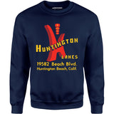 Huntington Lanes - Huntington Beach, CA - Vintage Bowling Alley - Unisex Sweatshirt