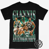 Giannis Antetokounmpo Tee Shirt Milwaukee Bucks NBA Basketball