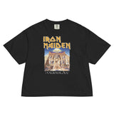 Iron Maiden Powerslave Pharoh Mineral Wash Womens Crop Tee