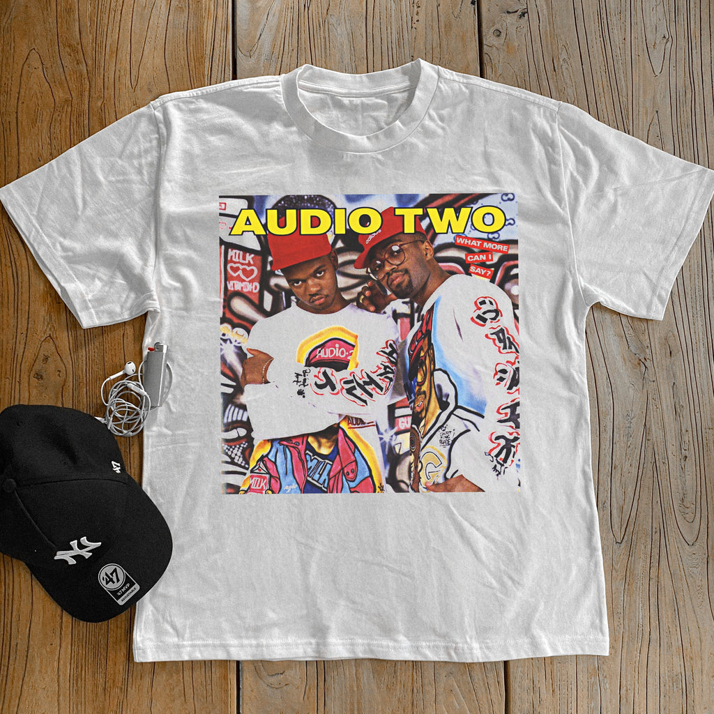 AUDIO TWO HIP HOP HEAVYWEIGHT WHITE T-SHIRT