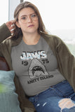 Jaws Gray Wht Boyfriend Tee