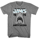 Jaws Gray Wht Boyfriend Tee