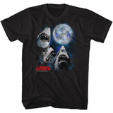 Jaws Three Shark Moon T-Shirt