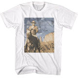 John Wayne - Flag And Horse T-Shirt