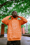 SHIPPUDEN PAIN SINGLE LINE HOODIE (ORANGE)