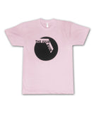 Black Circle on Light Pink T-shirt