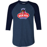 Kick Ass Bubble Gum - 3/4 Sleeve Raglan T-Shirt