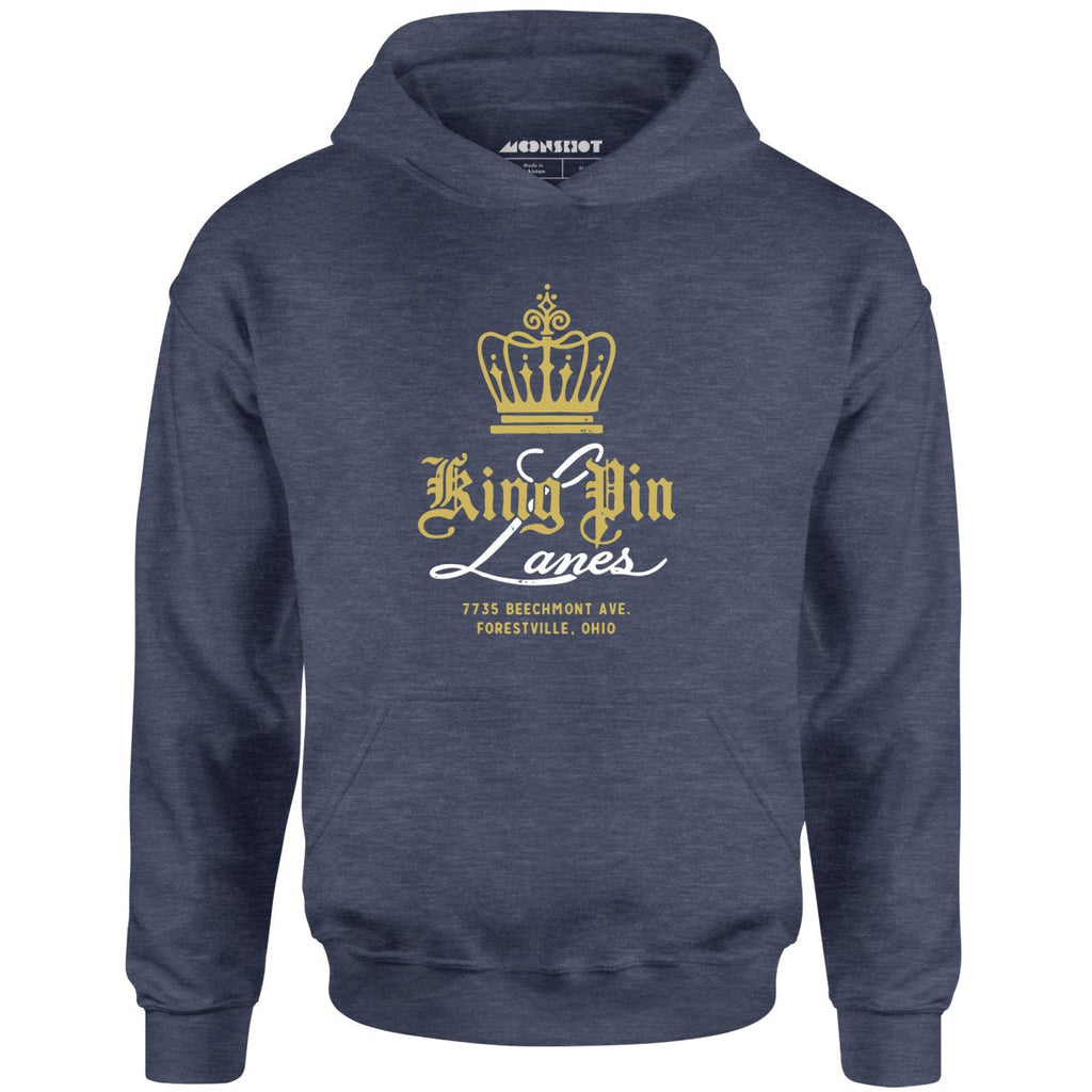 King Pin Lanes - Forestville, OH - Vintage Bowling Alley - Unisex Hoodie